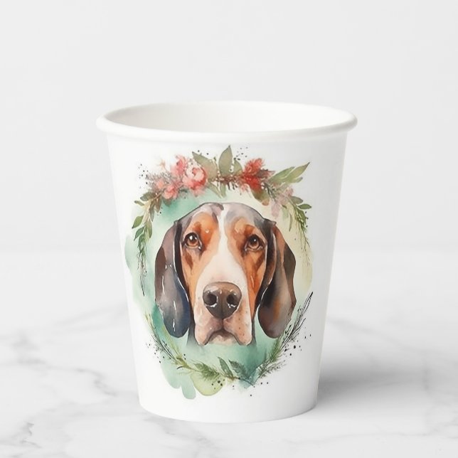 Vasos De Papel Los Navidades de Walker Wreath Festive Pup (Anverso)