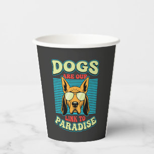 Vasos De Papel Los perros son nuestro enlace al paraíso vector re