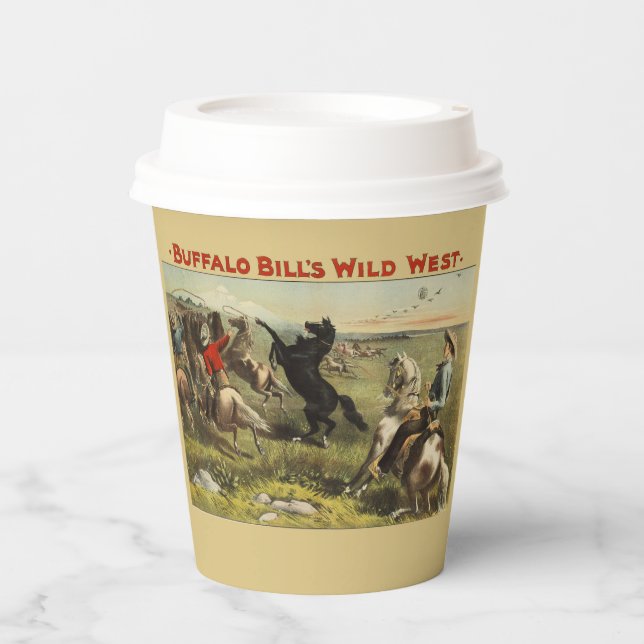 Vasos De Papel Los salvajes caballos occidentales de Buffalo Bill (Anverso)