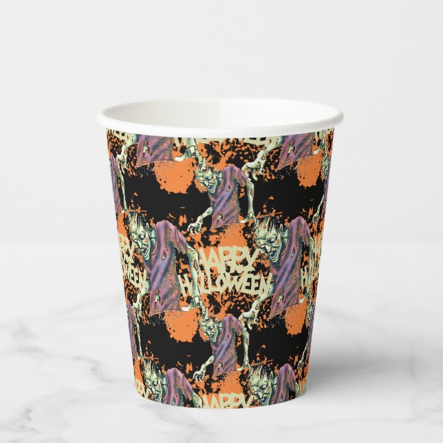 Vasos De Papel Los zombies espeluznantes espantaron la fiesta de  (Izquierda)
