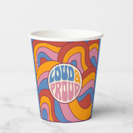 Vasos De Papel Loud & Proud l Retro Vintage colorido