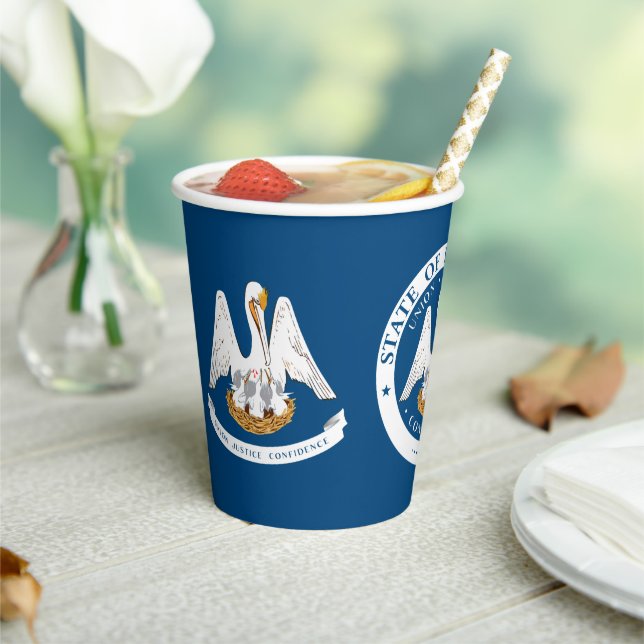 Vasos De Papel Louisianian Flag & Seal, Flag of Louisiana (in situ)