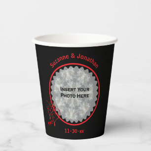 Vasos De Papel Love Hearts Black Personalized Boda Photo