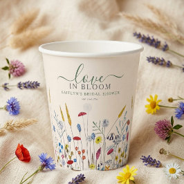 Vasos De Papel Love in Bloom Wildflower Meadow Bridal Shower