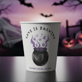 Vasos De Papel Love is Brewing Cauldron Halloween Bridal Shower