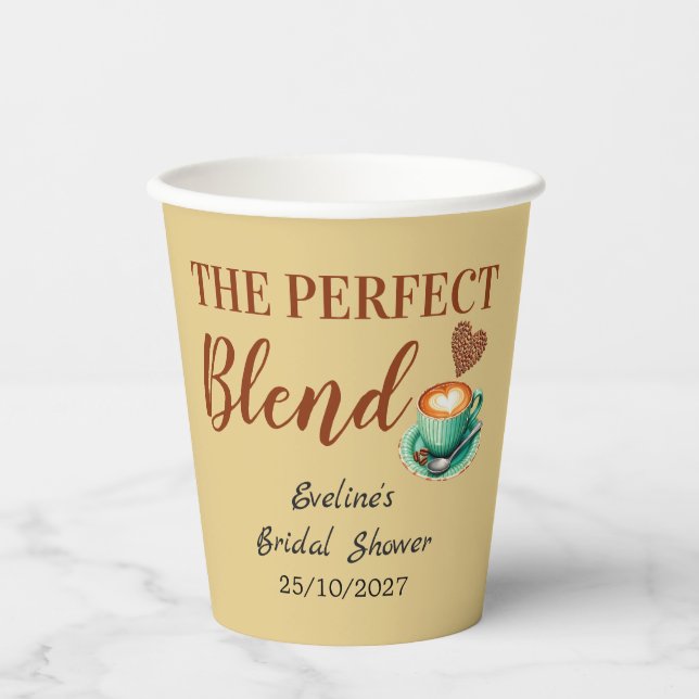 Vasos De Papel Love Is Brewing Coffee The Perfect Blend  (Anverso)