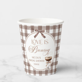 Vasos De Papel Love Is Brewing Expresso Martini Bow Bridal Shower