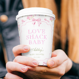 Vasos De Papel Love Shack Vintage Pink Baby Shower