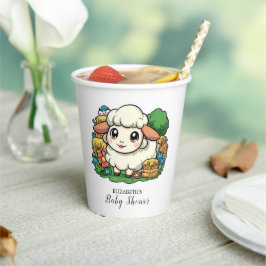 Vasos De Papel Lovely Whimsical Sheep Baby Shower