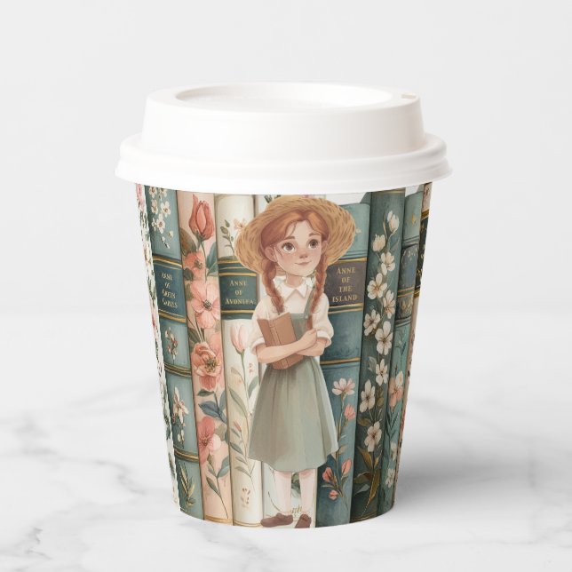 Vasos De Papel Lover de libros | Anne de Green Gables | Libros Fl (Anverso)