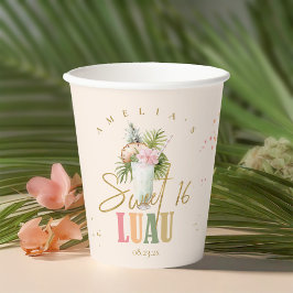 Vasos De Papel Luau Sweet de Hawái Dieciséis ID1092