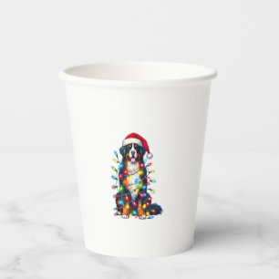 Vasos De Papel Luces de Navidades de Bernese Mountain Dog