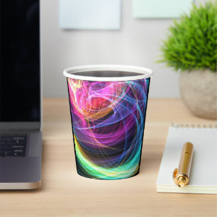 Vasos De Papel Luces de vórtice de arcoíris abstracto