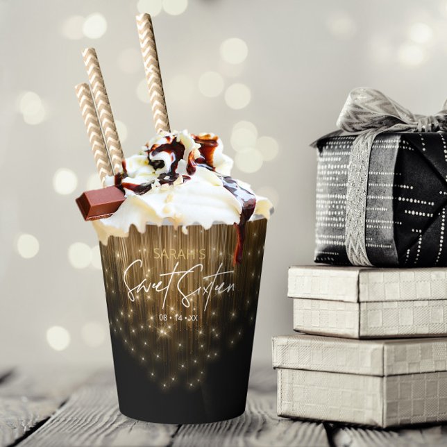 Vasos De Papel Luces en cascada Sweet 16 Gold ID790 (Subido por el creador)