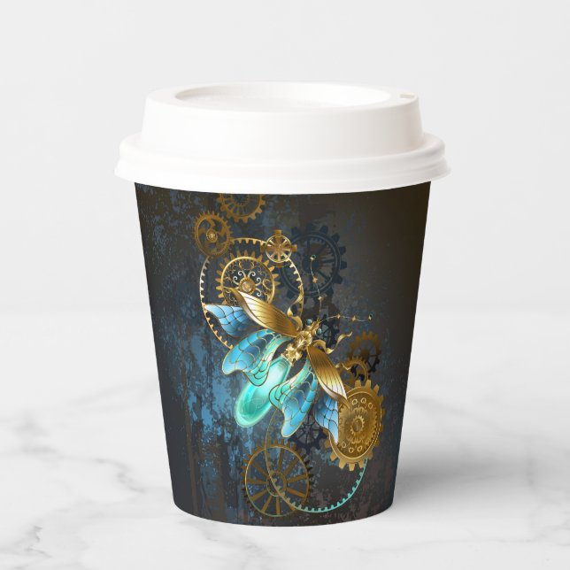 Vasos De Papel Luciérnaga de Steampunk (Anverso)