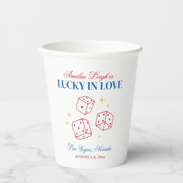 Vasos De Papel Lucky In Love Casino Bachelorette Weekend (Anverso)