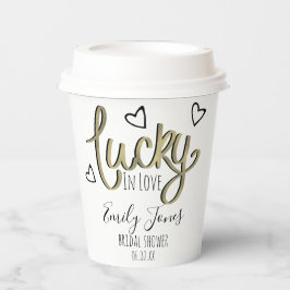 Vasos De Papel Lucky in Love Hearts Bridal Shower