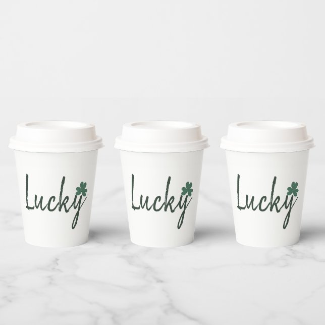 Vasos De Papel Lucky Irish Shamrock St Patricks Day      (Multi)