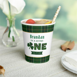 Vasos De Papel Lucky Little Shamrock primer Fiesta de cumpleaños