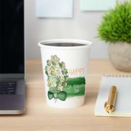Vasos De Papel Lucky Shamrock Clover Watercolor Coffee Mug