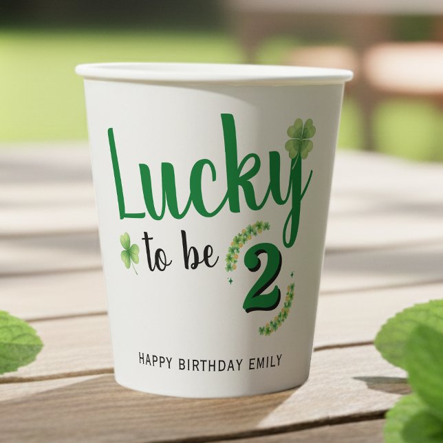 Vasos De Papel Lucky to be St Patrick's Day Clover Kids Birthday (Subido por el creador)