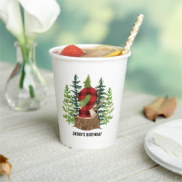 Vasos De Papel Lumberjack 2º Aniversario Tapón de Papel Buffalo