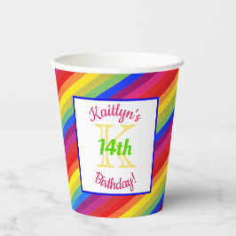 Vasos De Papel Luminosas rayas Fiesta | Fiesta de cumpleaños