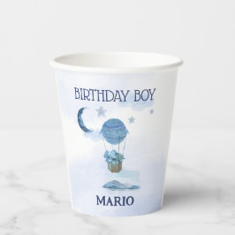 Vasos De Papel Luna azul niño de cumpleaños pequeño elefante