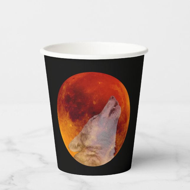 Vasos De Papel Luna de lobo de sangre (Anverso)