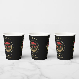 Vasos De Papel Luna de Oro y Oro Mágicos Mushrooms Gold Crescent