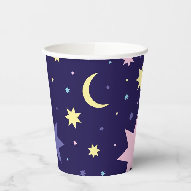 Vasos De Papel Luna y estrellas. (Izquierda)