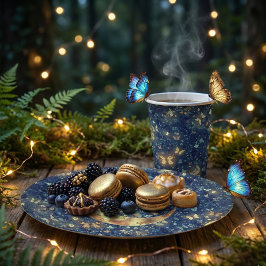 Vasos De Papel Lunar Glow Midnight Butterflies Party