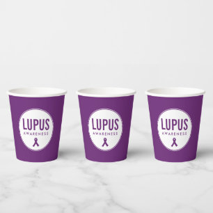 Vasos De Papel Lupus Awareness Ribbon Purple