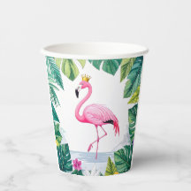 Lush Leafy | Corona de flamenco rosa elegante trop
