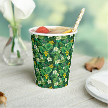 Lush Tropical Green - Tropical Foliage Paper Cup