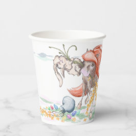 Vasos De Papel Lustige Oster-Pappbecher mit Pony und Hase 