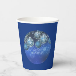 Vasos De Papel Luxury Blue & Silver Bauble Christmas