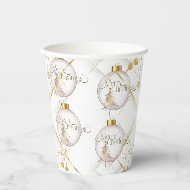 Vasos De Papel Luxury Gold Merry Christmas (Anverso)
