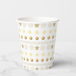 Vasos De Papel Luxury Gold & White Christmas