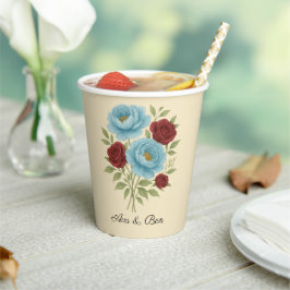 Vasos De Papel Lyons Blue Peony y Fig Purple Rosa Boda