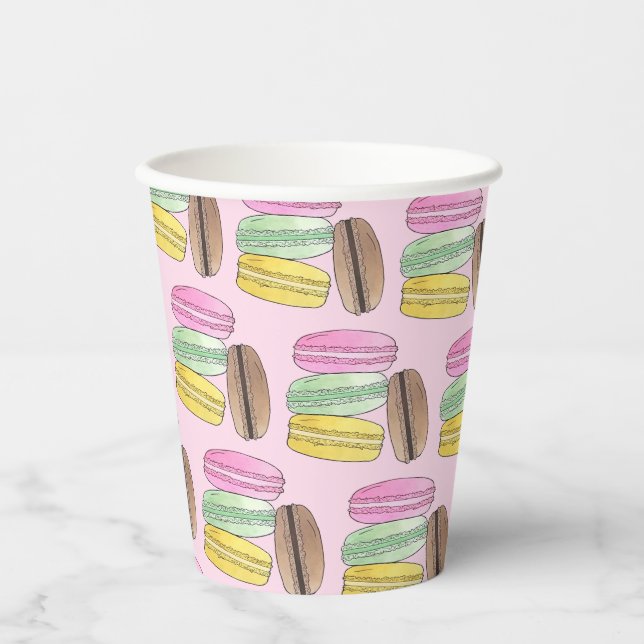 Vasos De Papel Macaron French Pastry Cookies Macarons Patisserie (Anverso)