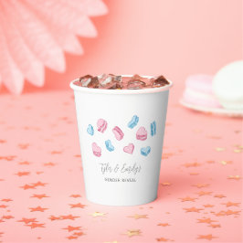 Vasos De Papel Macarones de corazón dulce Fiesta de revelación de