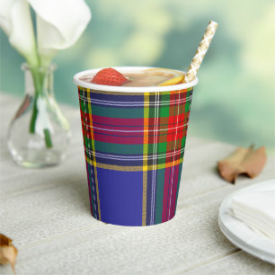 Vasos De Papel MacBeth Tartan Escocesa Tablero Patrón de Papel