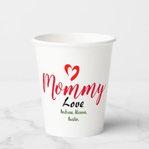Vasos De Papel madre mamá mamá niños nombres personalizado person