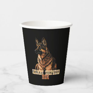 Vasos De Papel Madre pastora alemana, madre dueña del perro, madr