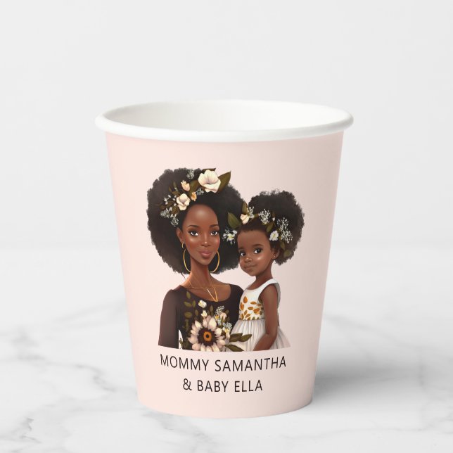 Vasos De Papel Madre y hija negras personalizadas (18) (Anverso)