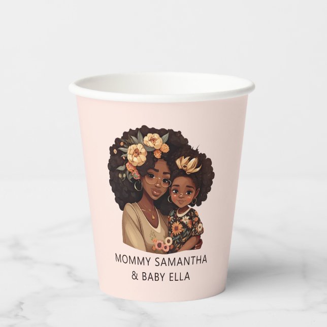 Vasos De Papel Madre y hija negras personalizadas (19) (Anverso)
