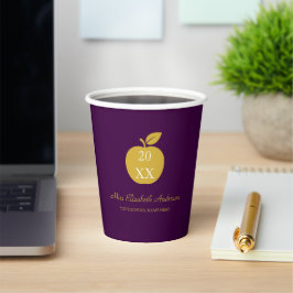 Vasos De Papel Maestra manzana graduación