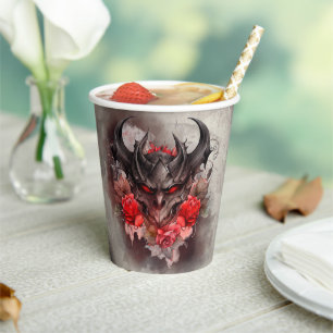 Vasos De Papel Magia Bestia Demonio Humeante con Ojos Rojos con