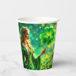 Vasos De Papel Magia del trébol de princesas místicas de San Patr